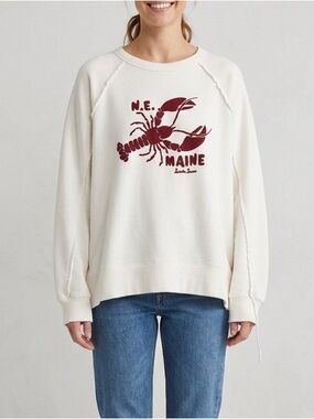 Aerie Cream Crewneck Sweatshirt with Maroon Lobster Graphic